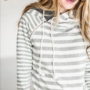 Striped Double hoodie